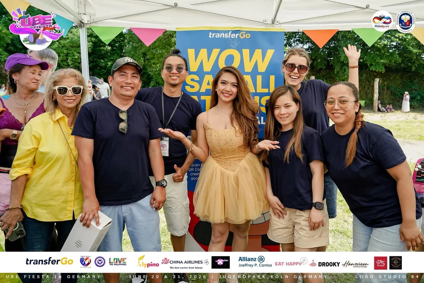 Community members at the TransferGo booth during Ube Fiesta in Jugendpark Cologne
