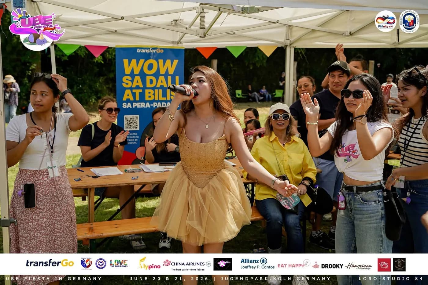 Live stage moment at Ube Fiesta Germany with TransferGo branding